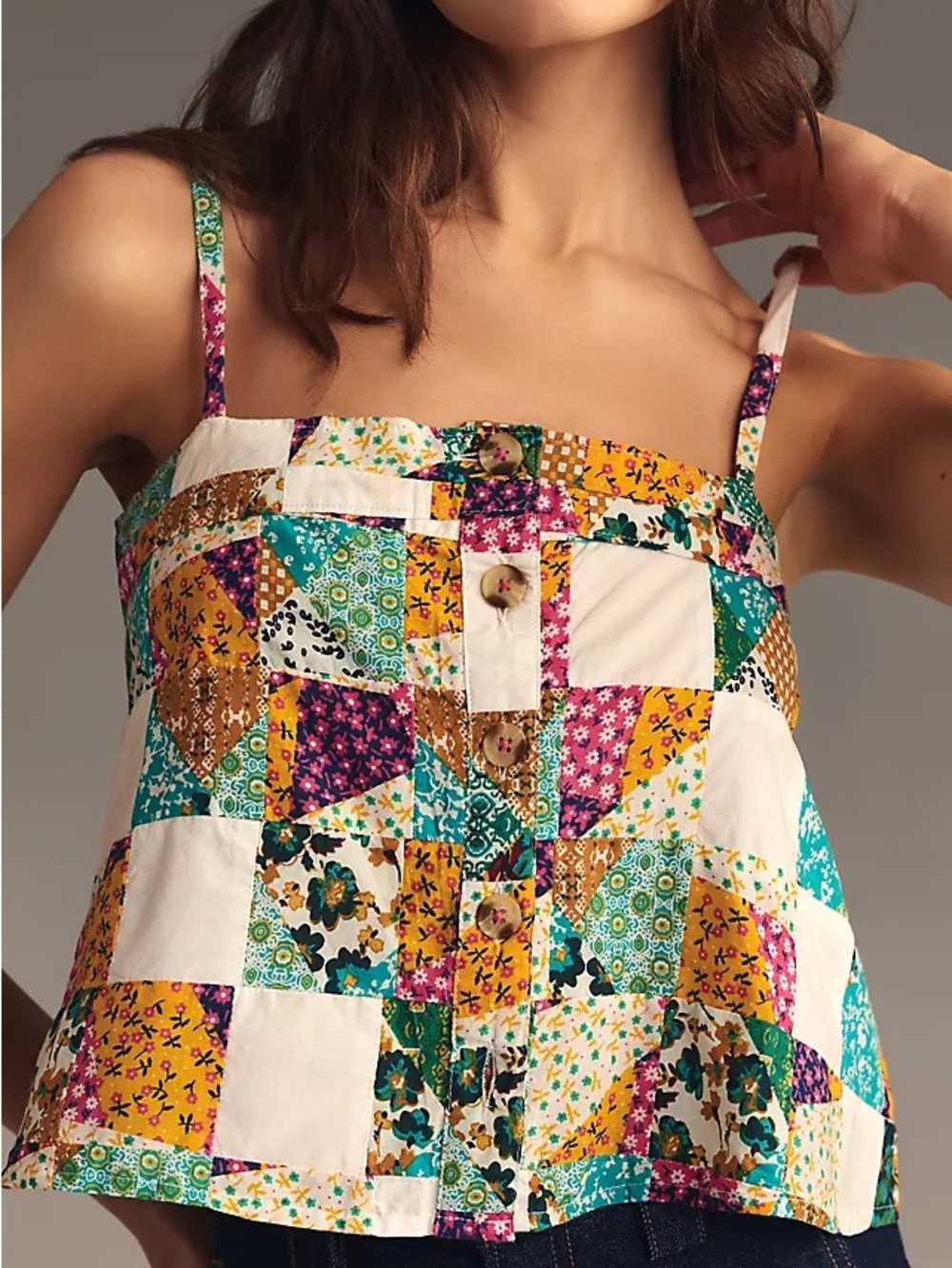 Anthropologie Patchwork Tank